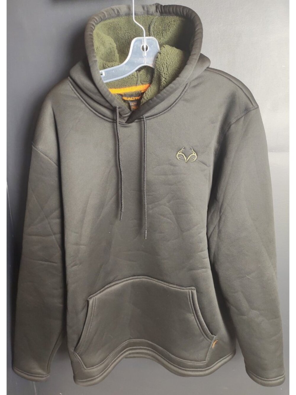 Size XL, REALTREE Black Sherpa Lined Hoodie